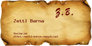 Zettl Barna névjegykártya