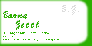 barna zettl business card